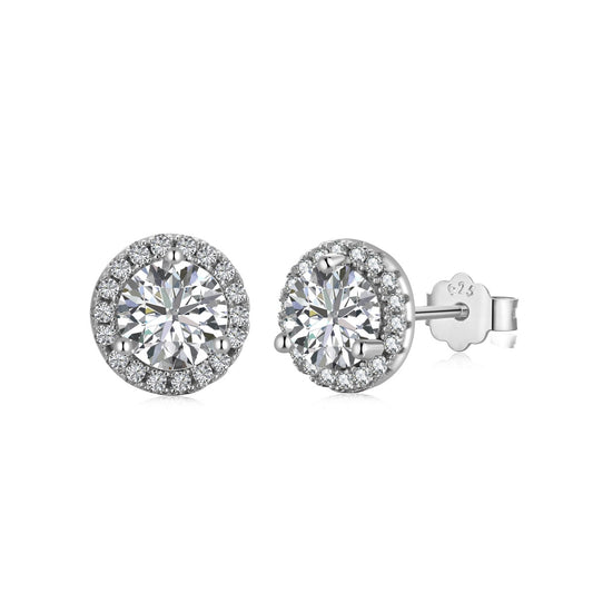 [Lumi Jewelry]Classic Princess Round Shape Earrings