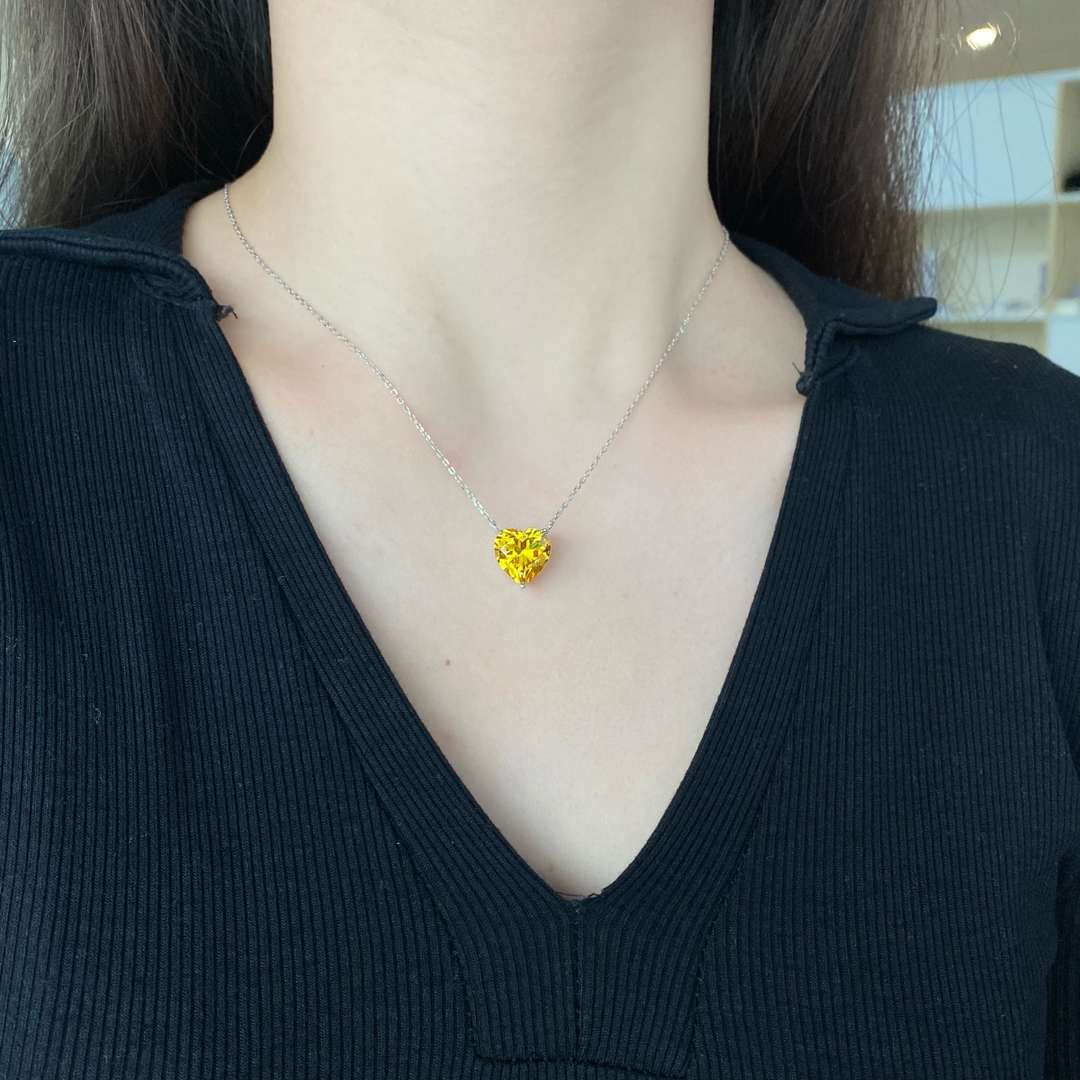 [Lumi Jewelry]6.0 carat Radiant Heart Shape Necklace