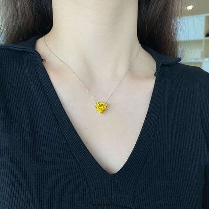 [Lumi Jewelry]6.0 carat Radiant Heart Shape Necklace