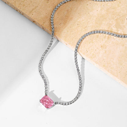 [Lumi Jewelry]4.0 Carat Elegant Radiant Cut Necklace