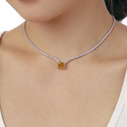[Lumi Jewelry]4.0 Carat Elegant Radiant Cut Necklace