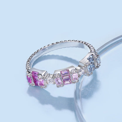 [Lumi Jewelry]Unique Colorful Emerald Cut Party Ring