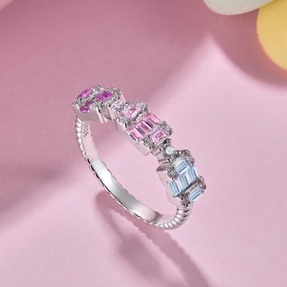 [Lumi Jewelry]Unique Colorful Emerald Cut Party Ring