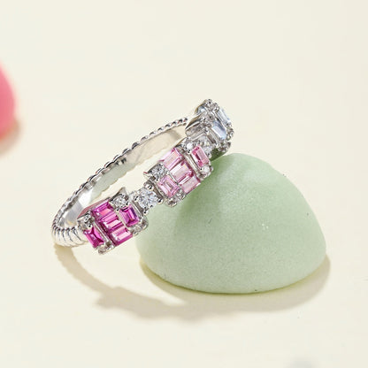 [Lumi Jewelry]Unique Colorful Emerald Cut Party Ring