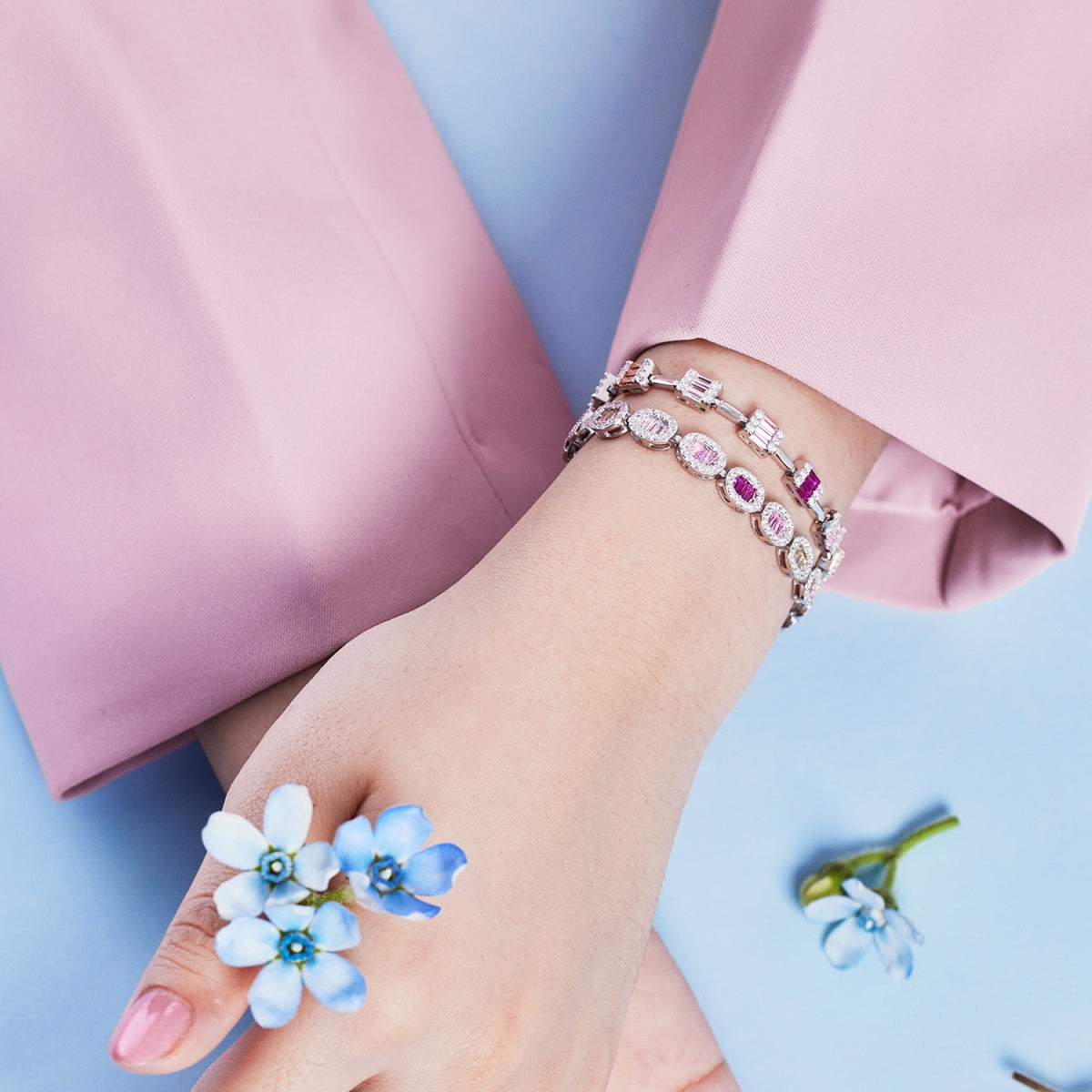 [Lumi Jewelry]Exquisite Ornate Emerald Cut Daily Bracelet