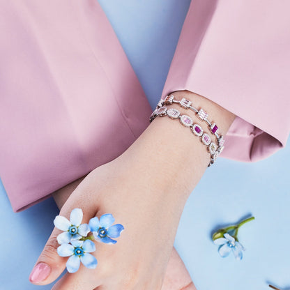[Lumi Jewelry]Exquisite Ornate Emerald Cut Daily Bracelet