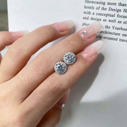 [Lumi Jewelry]Classic Princess Round Shape Earrings