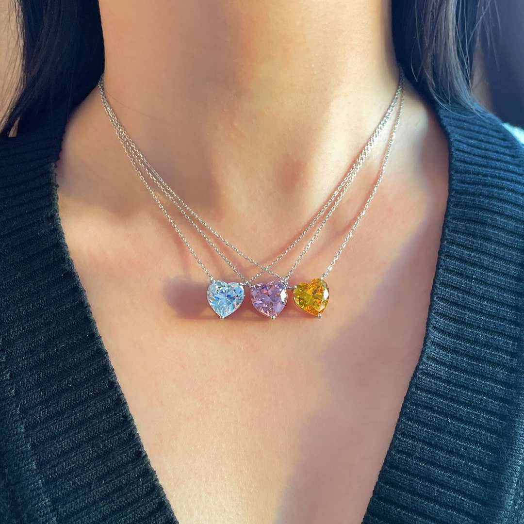 [Lumi Jewelry]6.0 carat Radiant Heart Shape Necklace