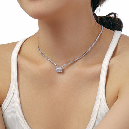[Lumi Jewelry]4.0 Carat Elegant Radiant Cut Necklace