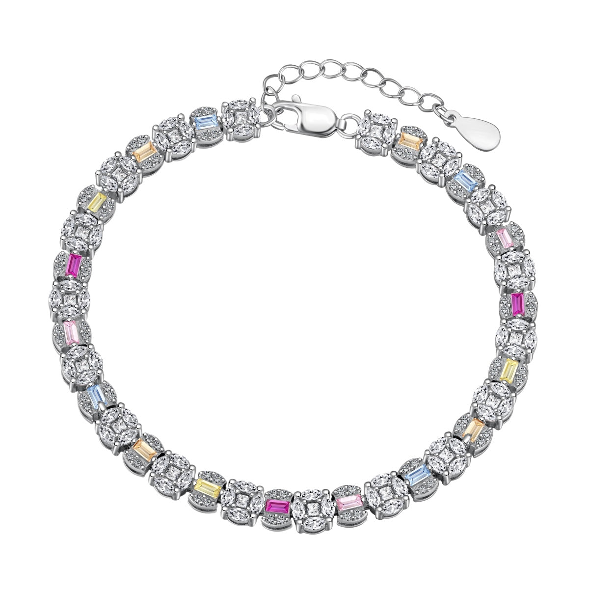 [Lumi Jewelry]Dazzling Radiant Multi Cut Daily Bracelet