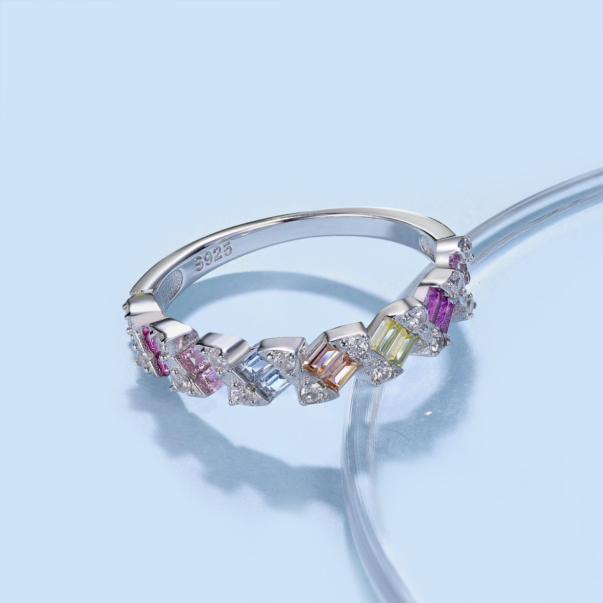 [Lumi Jewelry]Delicate Vibrant Emerald Cut Daily Ring