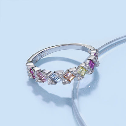[Lumi Jewelry]Delicate Vibrant Emerald Cut Daily Ring