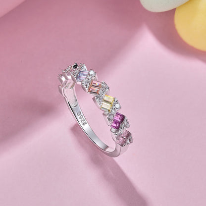 [Lumi Jewelry]Delicate Vibrant Emerald Cut Daily Ring