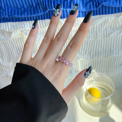 [Lumi Jewelry]Dainty Elongated Cushion Cut Tennis Ring