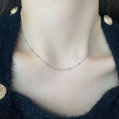 [Lumi Jewelry]Small Bead Clavicle Chain Simple Necklace