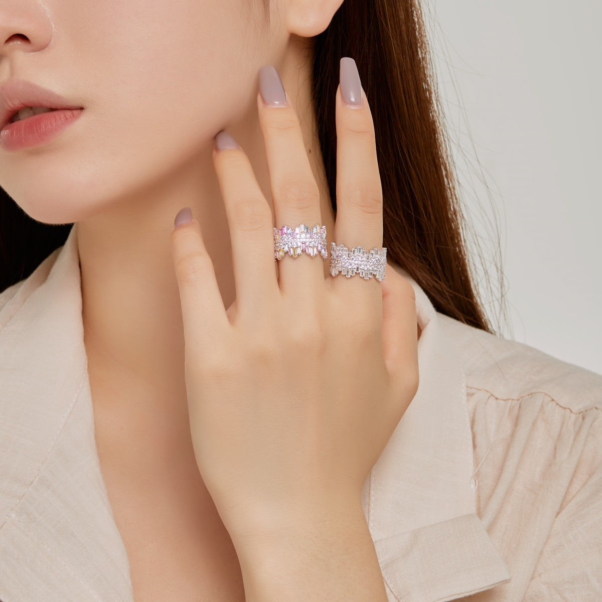 [Lumi Jewelry]Luxurious Colorful Radiant Cut Daily Ring