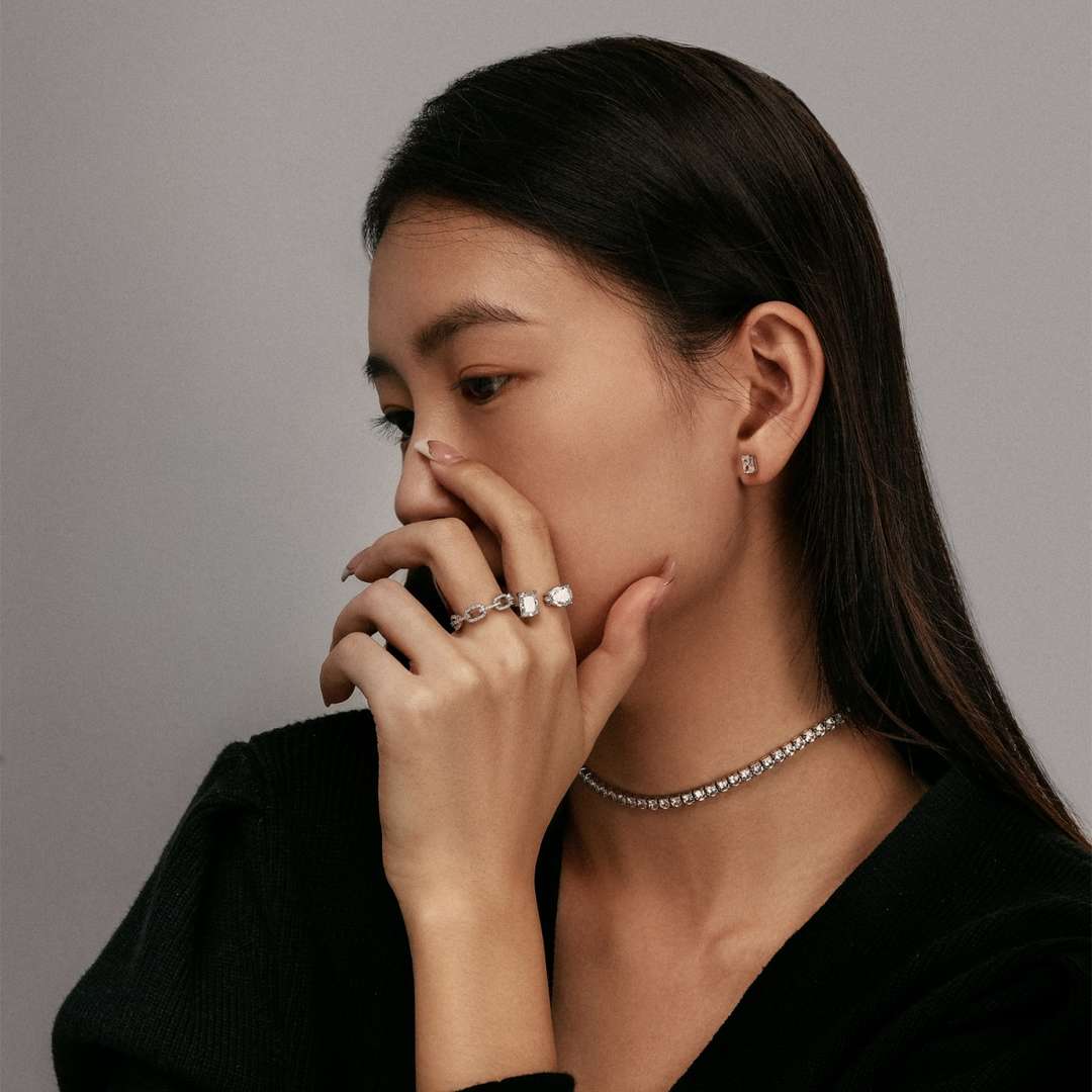 [Lumi Jewelry]Elegant Tennis Chain Necklace
