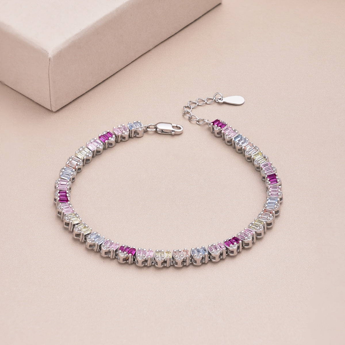 [Lumi Jewelry]Delicate Colorful Emerald Cut Party Bracelet