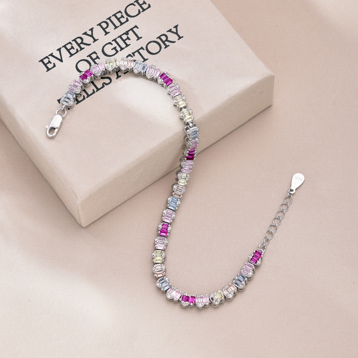 [Lumi Jewelry]Delicate Colorful Emerald Cut Party Bracelet