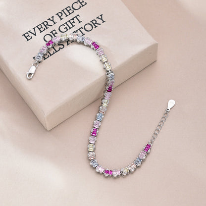[Lumi Jewelry]Delicate Colorful Emerald Cut Party Bracelet