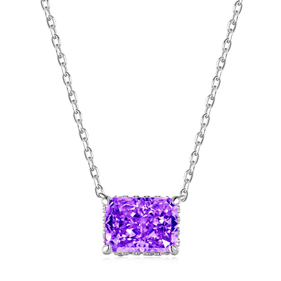 [Lumi Jewelry]Luxurious Square Shape Colorful Necalack