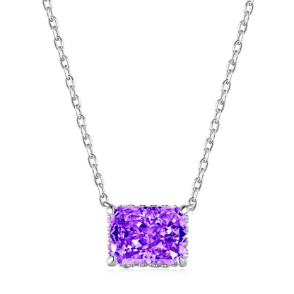 [Lumi Jewelry]Luxurious Square Shape Colorful Necalack