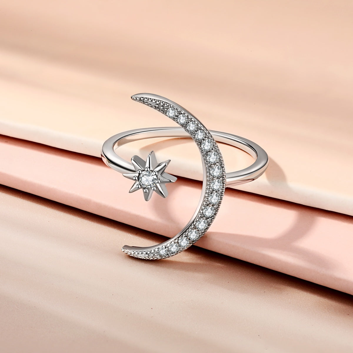[Lumi Jewelry]Eternity Moon & Star Ring