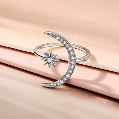 [Lumi Jewelry]Eternity Moon & Star Ring