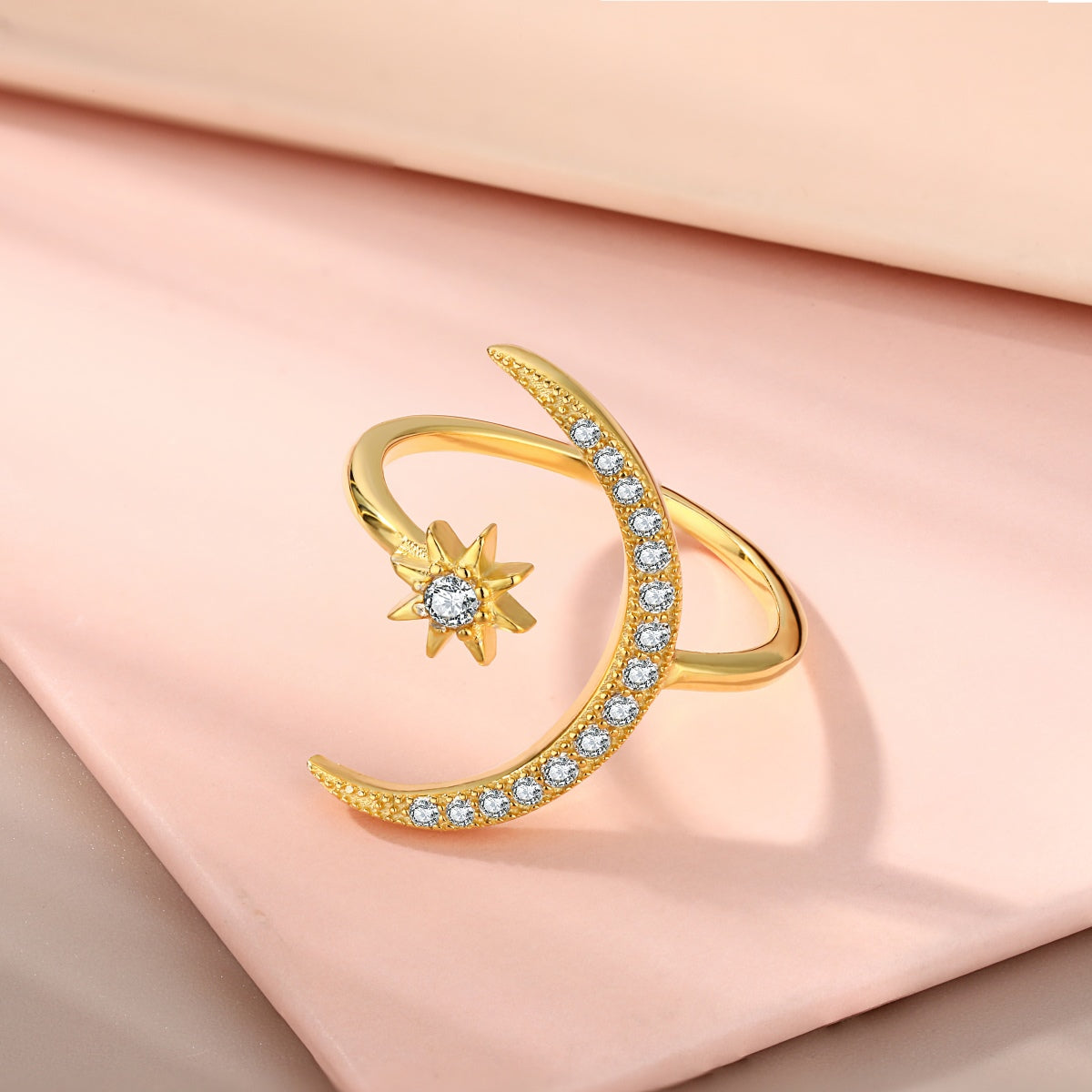 [Lumi Jewelry]Eternity Moon & Star Ring