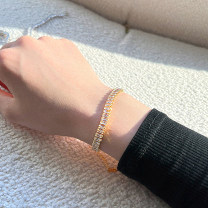 [Lumi Jewelry]Exquisite Emerald Cut Daily Bracelet