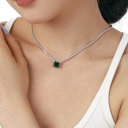 [Lumi Jewelry]4.0 Carat Elegant Radiant Cut Necklace