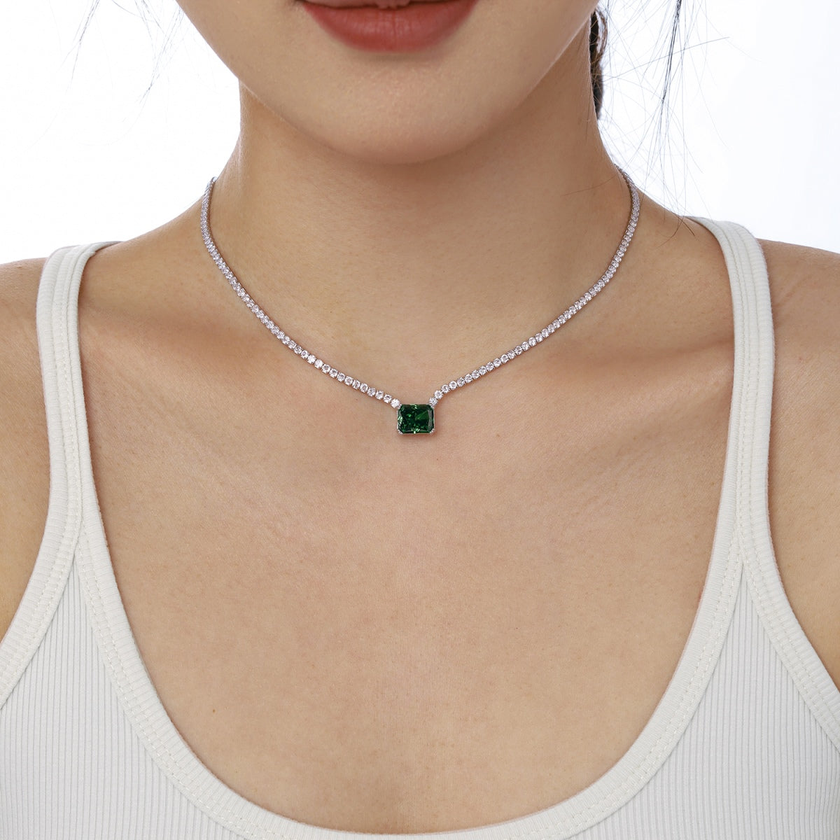 [Lumi Jewelry]4.0 Carat Elegant Radiant Cut Necklace