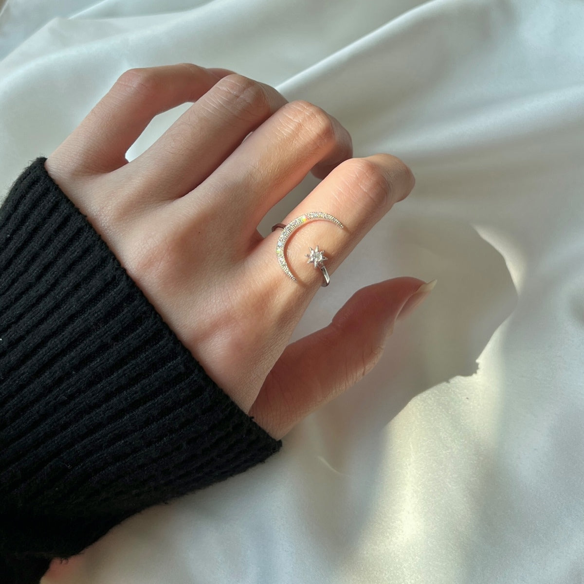 [Lumi Jewelry]Eternity Moon & Star Ring