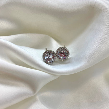 [Lumi Jewelry]Classic Princess Round Shape Earrings