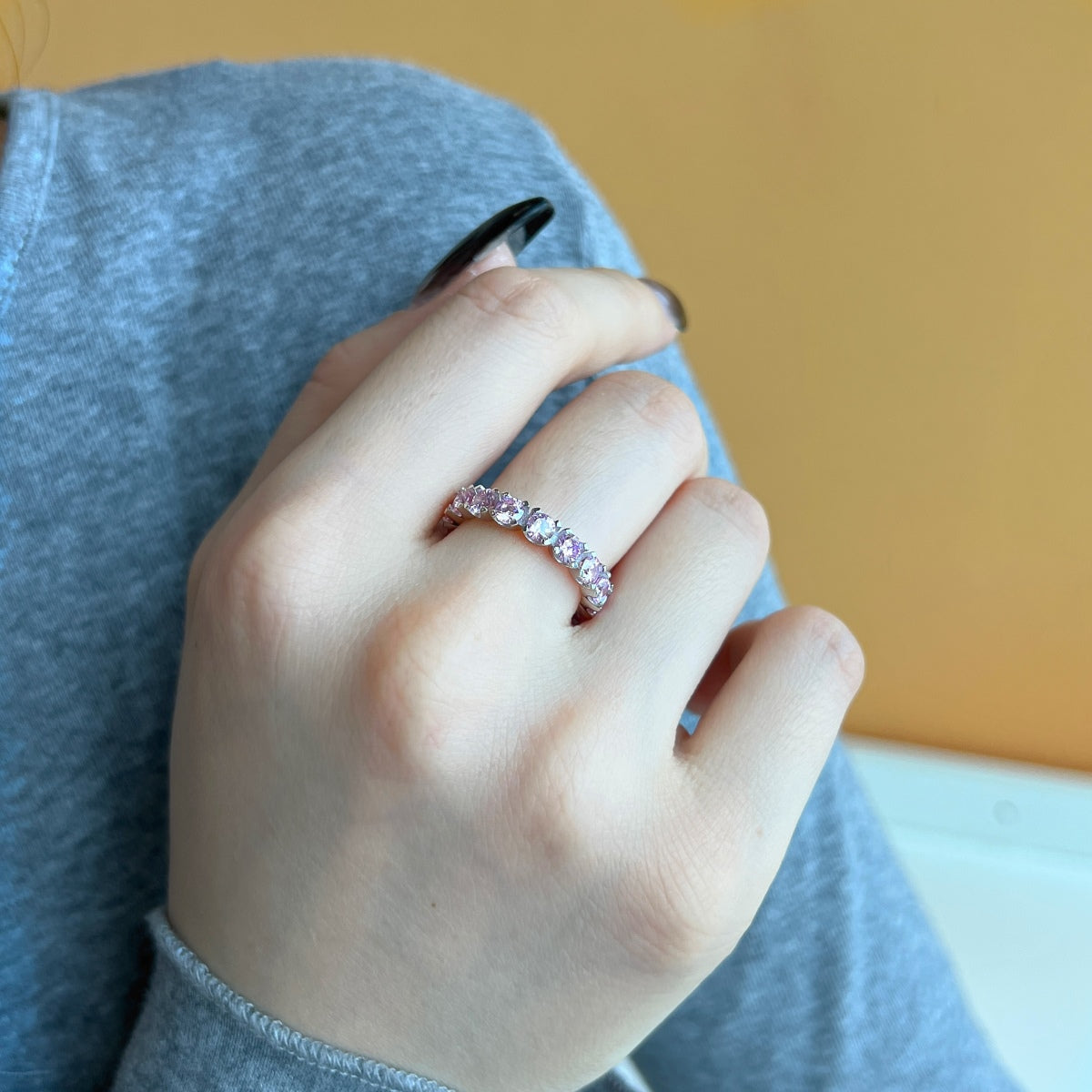 [Lumi Jewelry]Eternity Round Cut Tennis Ring