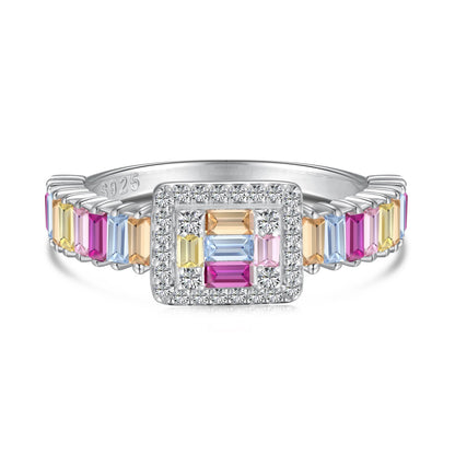 [Lumi Jewelry]Exquisite Colorful Radiant Cut Party Ring
