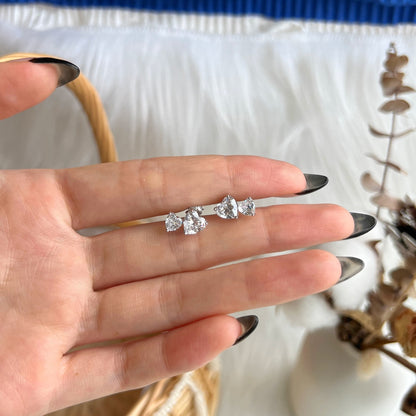 [Lumi Jewelry]Double Heart-Shape Classic Princess Style Earrings