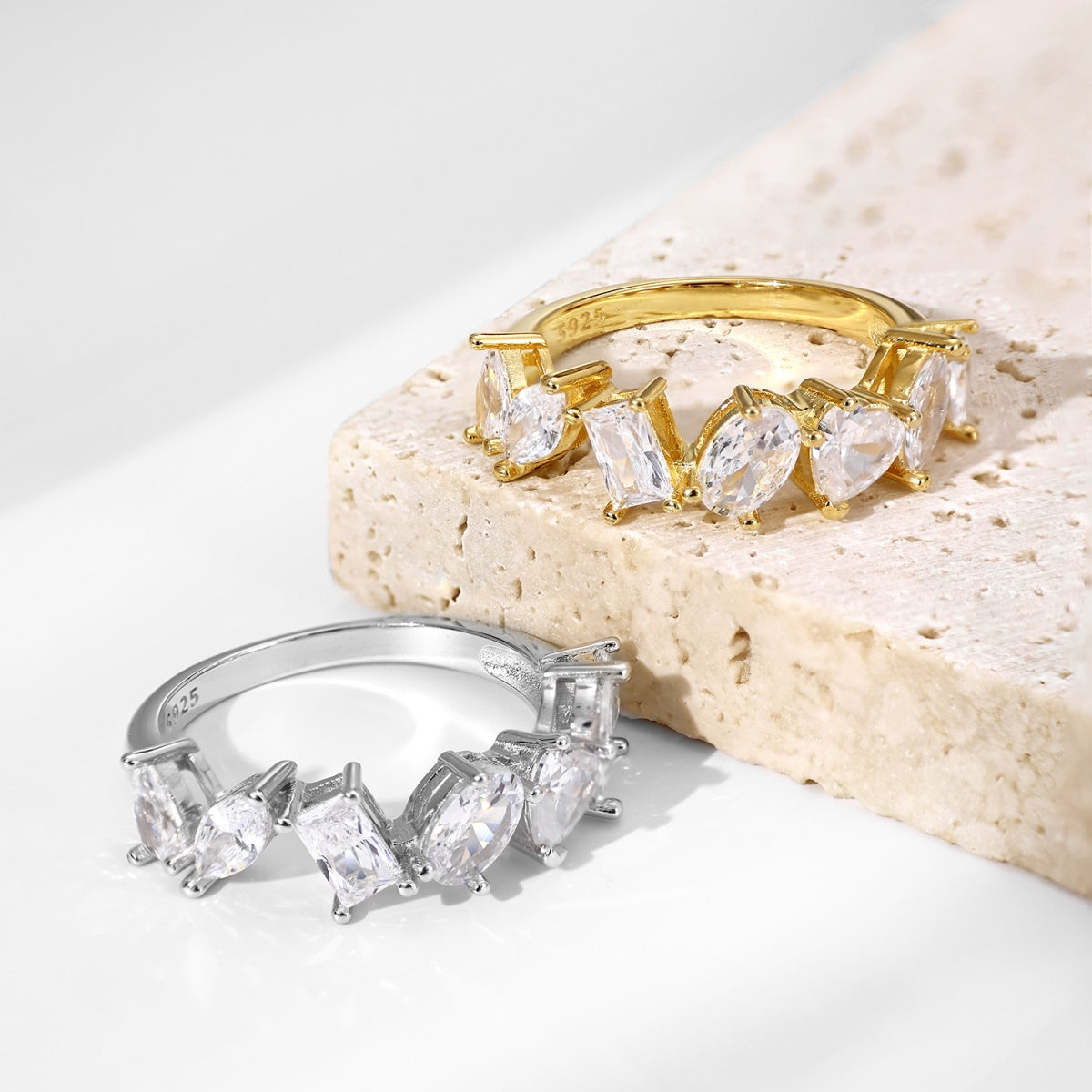 [Lumi Jewelry]Delicate Multi Cut Ring
