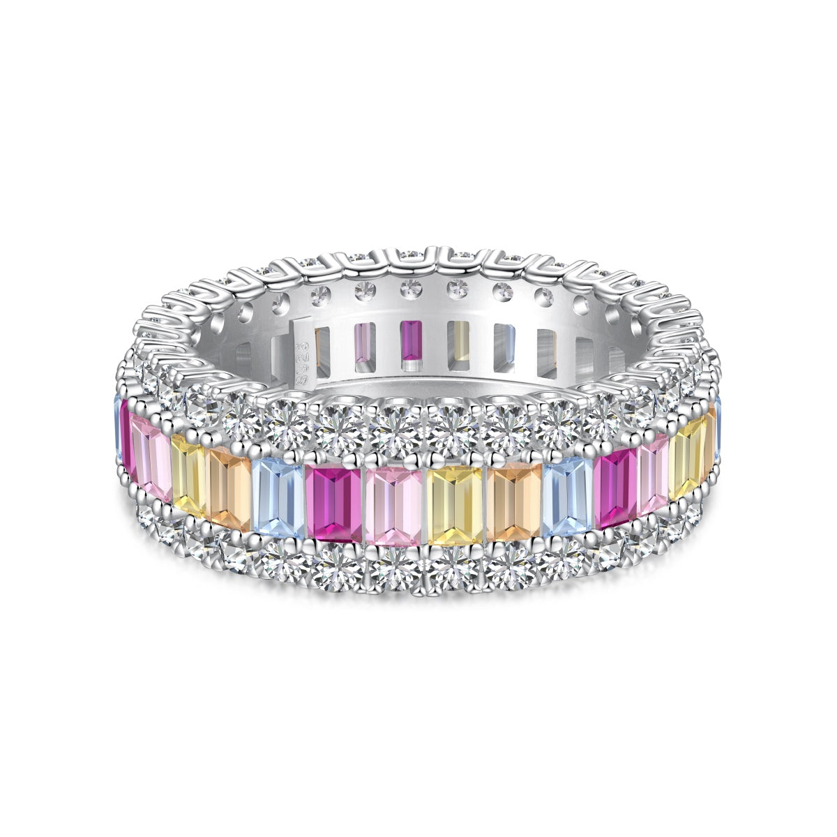 [Lumi Jewelry]Dainty Colorful Radiant Cut Daily Ring