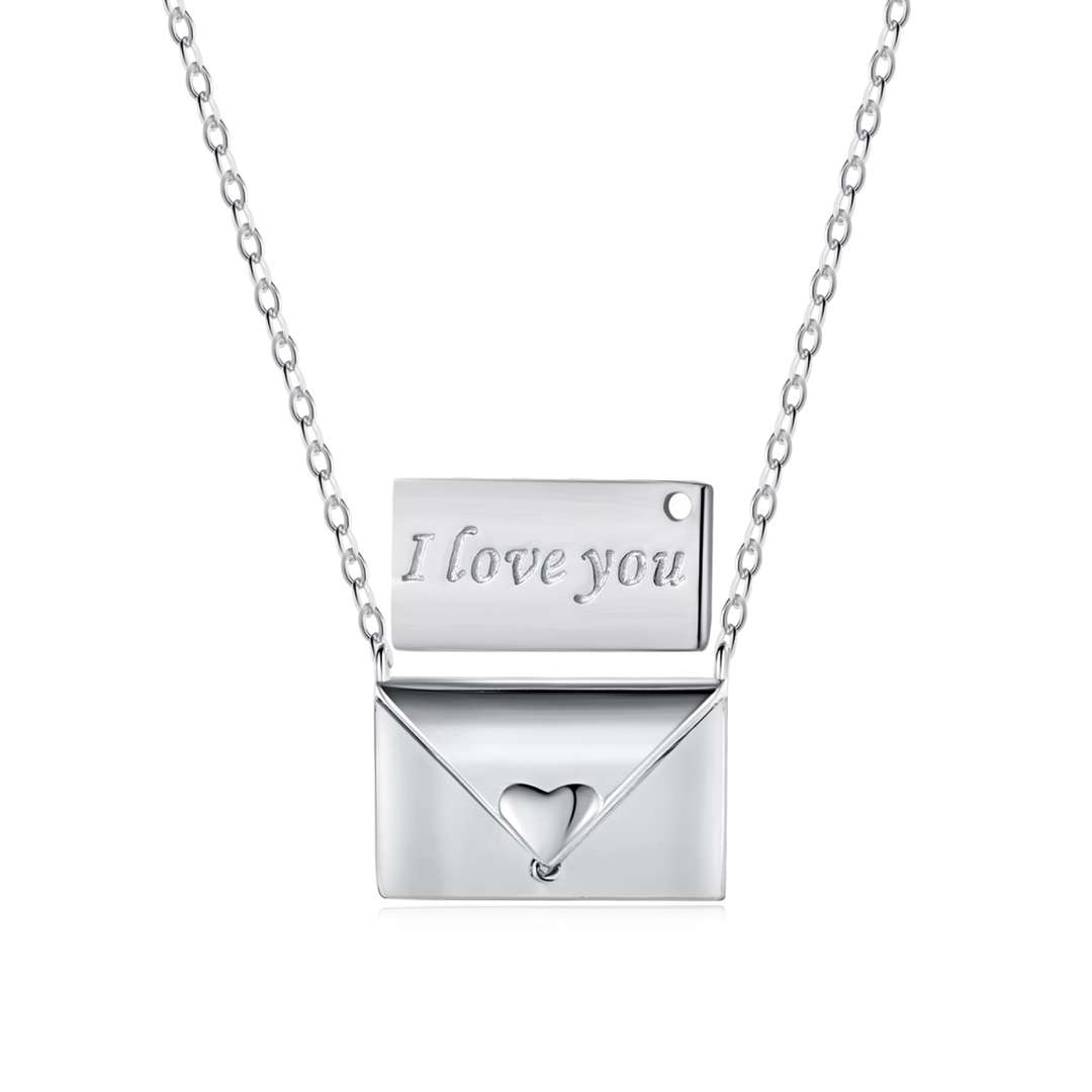 [Lumi Jewelry]Envelope Heart Shape Mother's Day Necklace