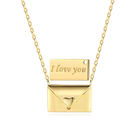 [Lumi Jewelry]Envelope Heart Shape Mother's Day Necklace