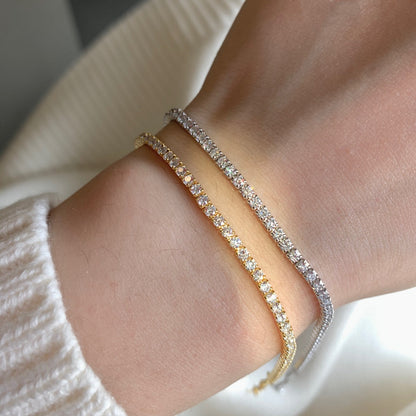 [Lumi Jewelry]Radiant Shinning Princess Cut Tennis Bracelet