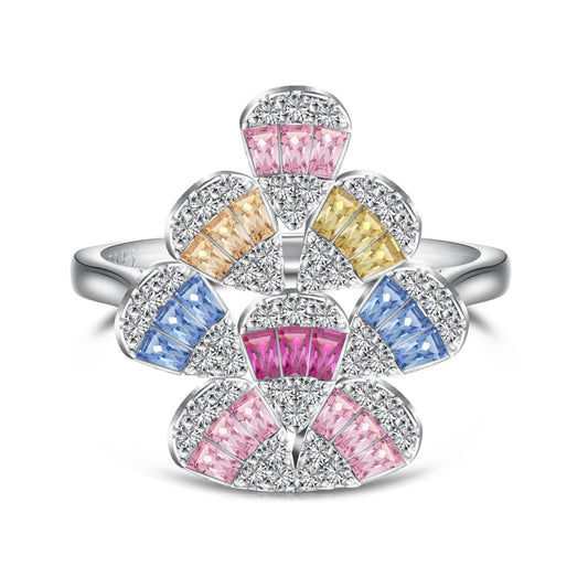 [Lumi Jewelry]Sparkling Colorful Water Drop Shape Daily Ring