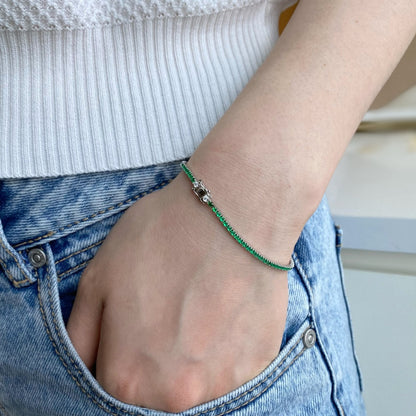 [Lumi Jewelry]Dazzling Colorful Round Cut Daily Bracelet