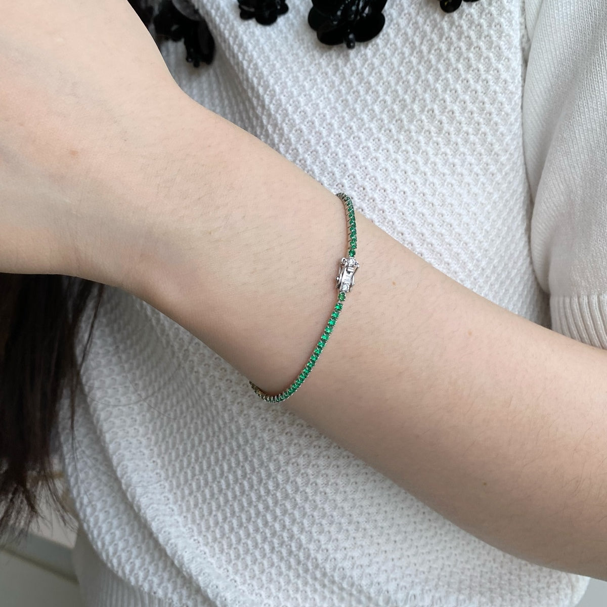 [Lumi Jewelry]Dazzling Colorful Round Cut Daily Bracelet