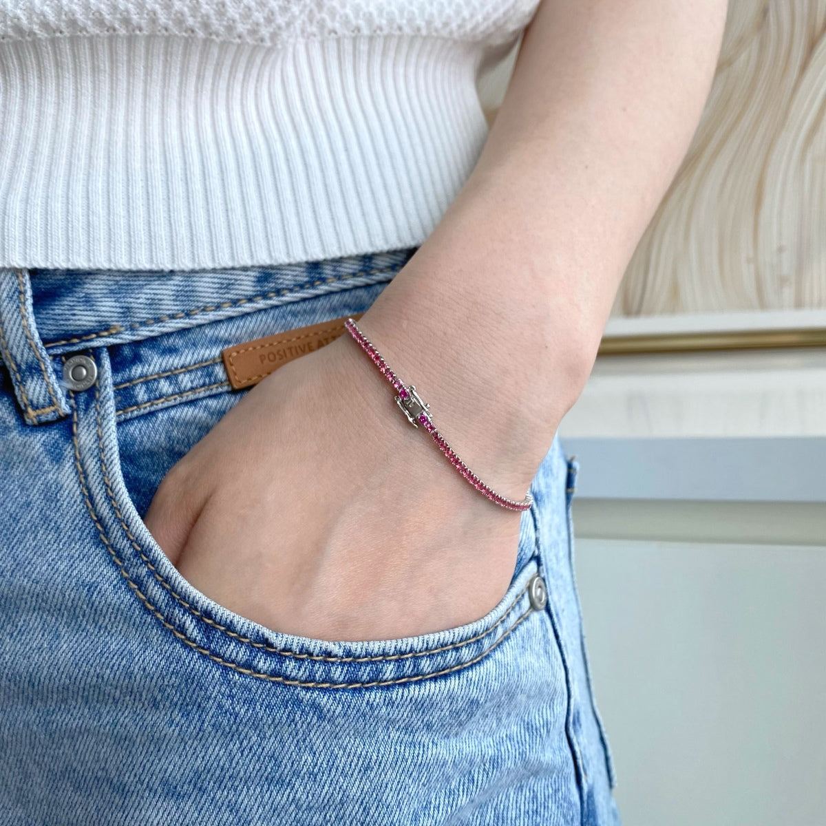 [Lumi Jewelry]Dazzling Colorful Round Cut Daily Bracelet