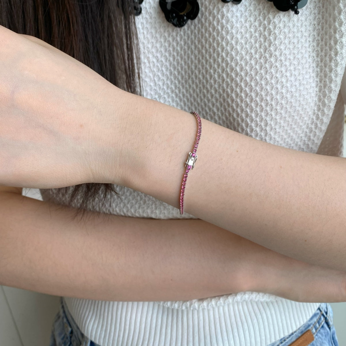 [Lumi Jewelry]Dazzling Colorful Round Cut Daily Bracelet