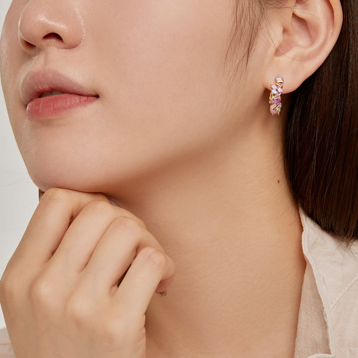 [Lumi Jewelry]Dazzling Colorful Emerald Cut Daily Earrings
