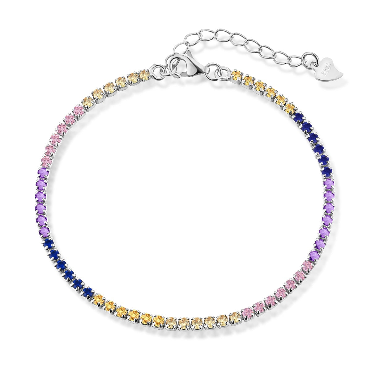 [Lumi Jewelry]Radiant Shinning Princess Cut Tennis Bracelet