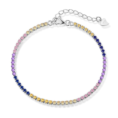 [Lumi Jewelry]Radiant Shinning Princess Cut Tennis Bracelet